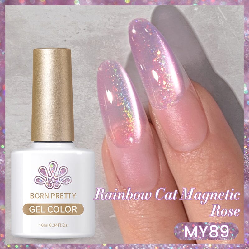 Rainbow Cat Magnetic Gel Polish - 10ml Water Light Nail Art MY84 MY89 - Perfect for DIY Manicures & Nail Salon Use
