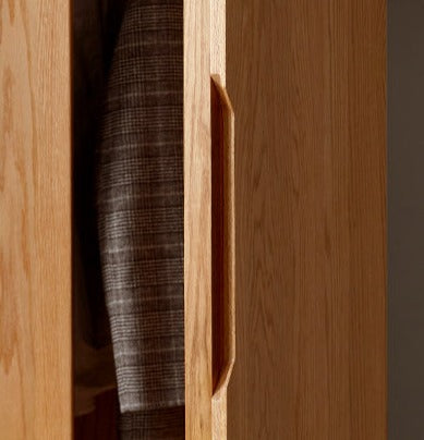 Solid Oak Wood Wardrobe - Premium Quality, Spacious Storage for Bedroom, Closet & Home Organization