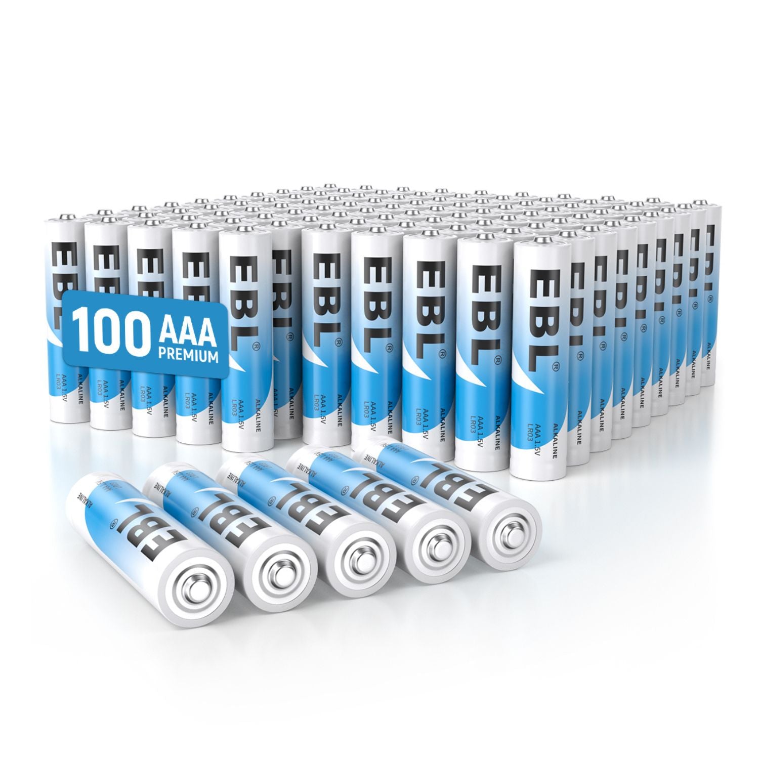 EBL 1.5V AAA Alkaline Batteries (8-Pack) - Long-Lasting Power for Toys, Remote Controls, Flashlights & More - Non-Rechargeable Household Batteries