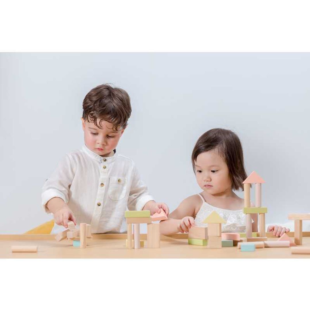 40-Piece Wooden Building Blocks for Kids - STEM Learning Toys, Creative Construction Set for Toddlers & Preschoolers - Perfect for Classroom, Birthday Gifts & Indoor Playtime