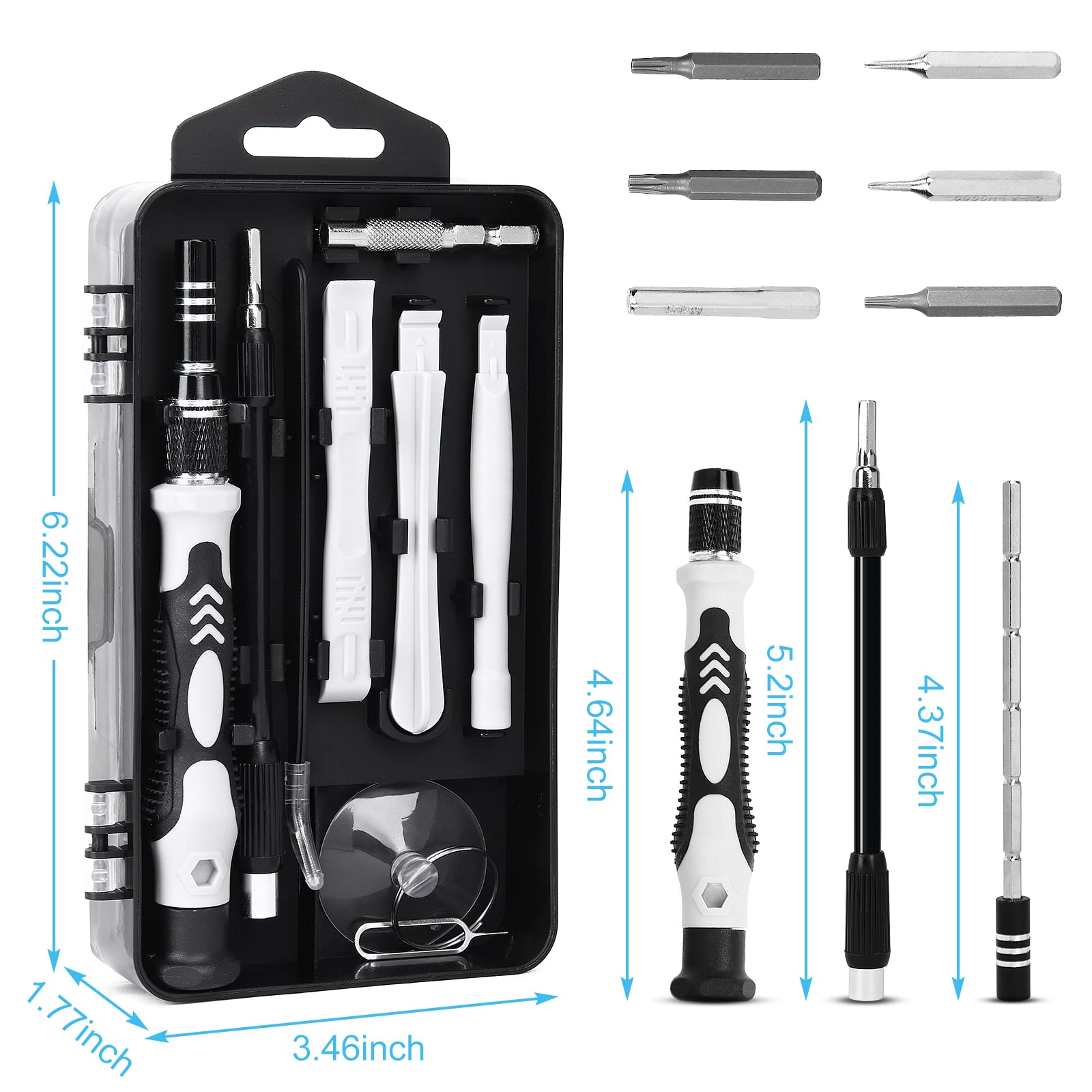 UrbanX 122-Piece Precision Magnetic Screwdriver Set with Bits - Professional Electronics Repair Tool Kit for iPhone, BLU Grand Max & DIY Projects - Perfect for Smartphone, Laptop & Small Appliance Repairs