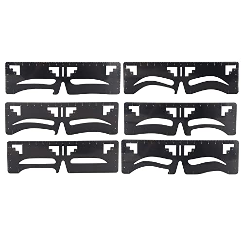 6-Piece Eyebrow Ruler Set - Reusable Stainless Steel Eyebrow Stencil Template & Measuring Tool for Perfect Brow Shaping, Microblading & Tattooing | Ideal for Home Salon, Professional Makeup Artists & DIY Beauty
