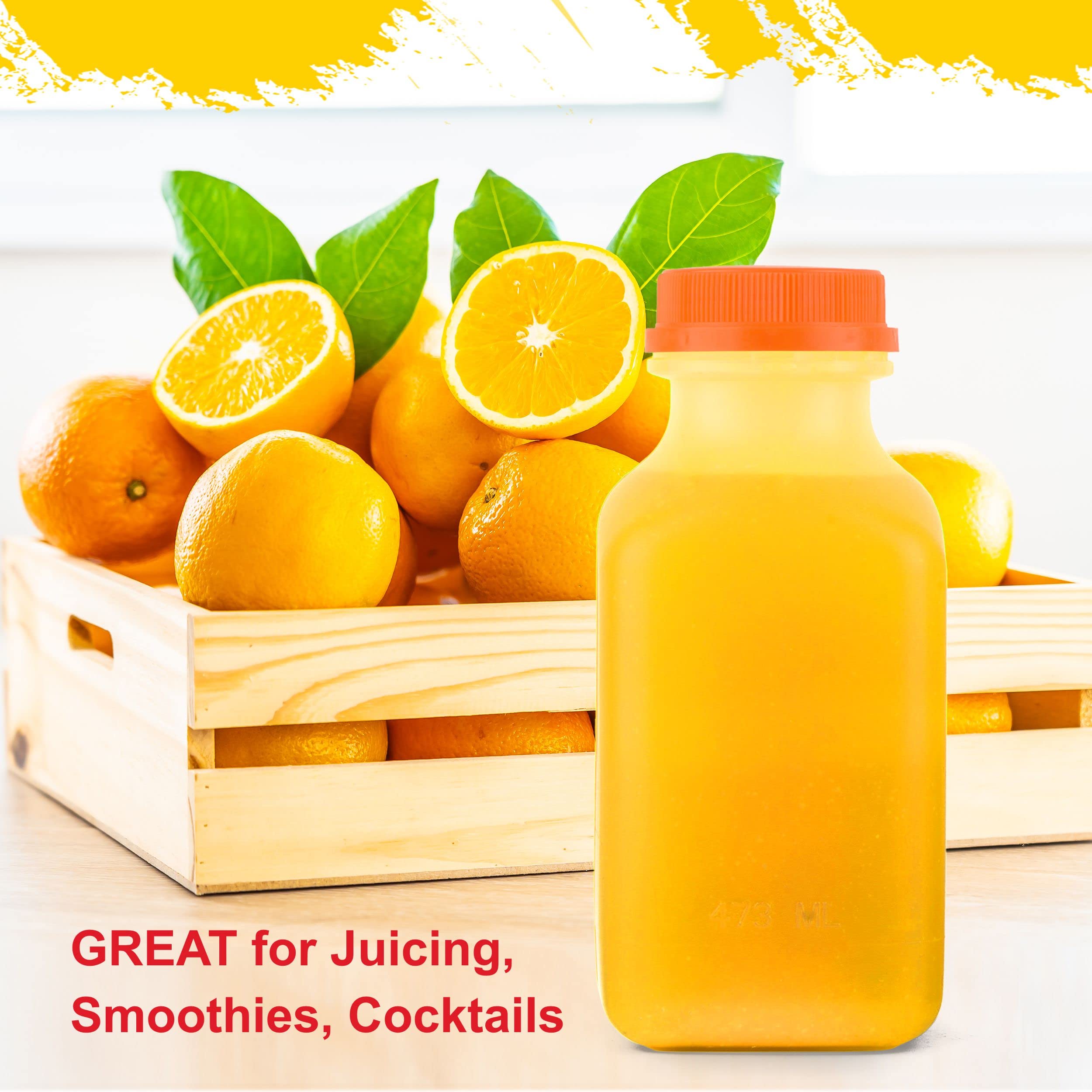 EcoQuality 450 Pack 12oz Empty Plastic Juice Bottles with Tamper Evident Caps - BPA Free Smoothie Containers for Juicing, Milk Storage, Meal Prep & Picnics - Perfect for Home, Restaurant & Commercial Use