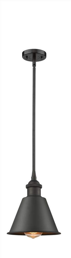 Innovations 516-1S-BK-M8-LED Vintage Style Dimmable LED Pendant Light Fixture in Matte Black - Perfect for Kitchen Island, Dining Room, or Bar Counter Lighting