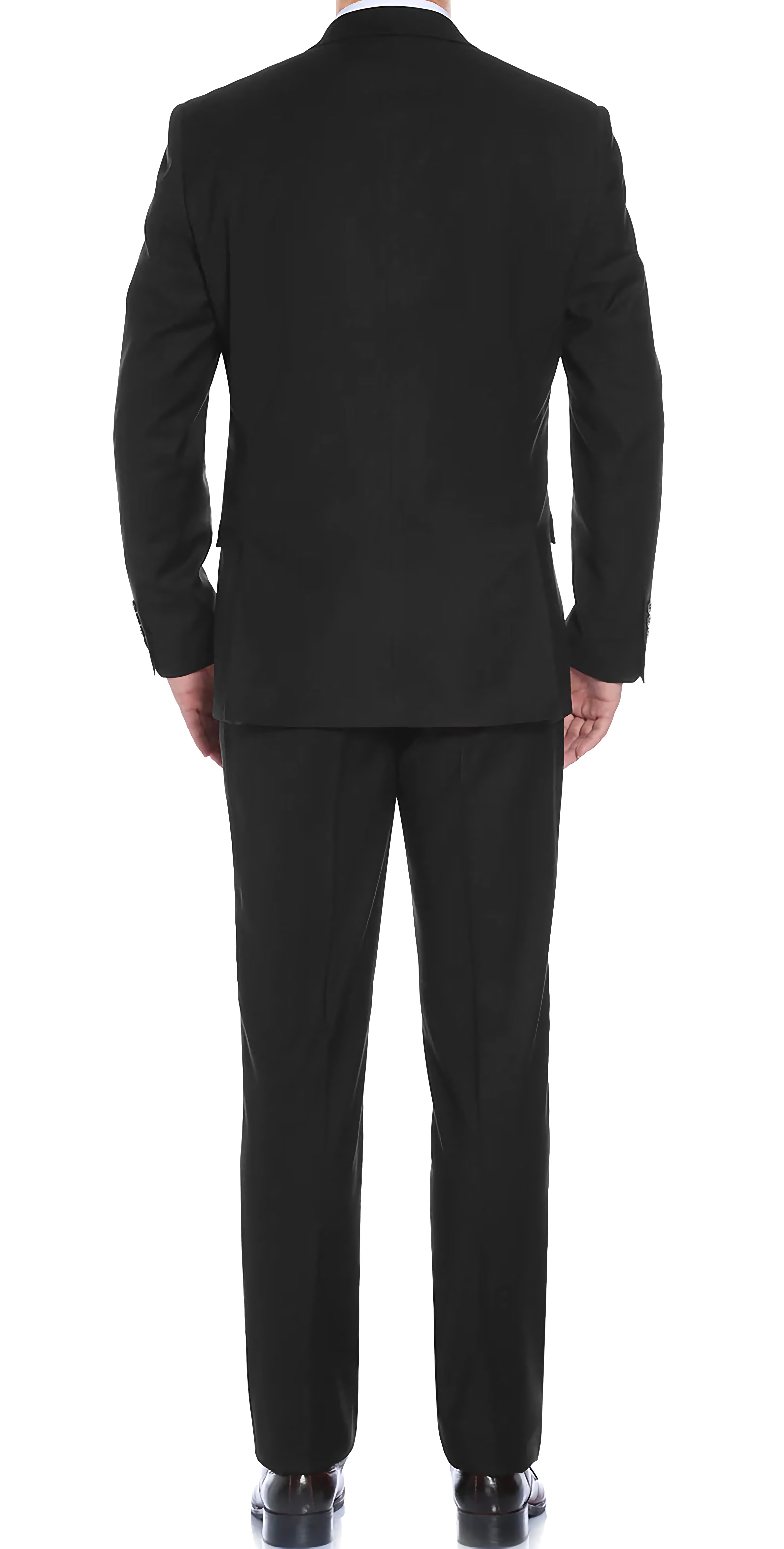 Performance Stretch Suit 2 Piece Slim Fit Men's Business Formal Wear in Black - Perfect for Office Meetings, Weddings & Professional Events