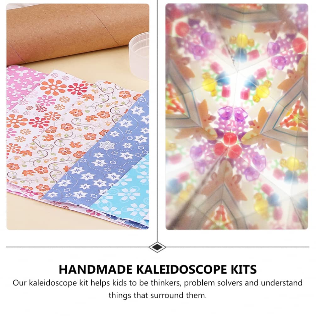 Zerodeko 5-Piece Kaleidoscope Craft Kit for Kids - DIY Optical Illusion Toy with Rotating Paper Materials | Vintage-Style Educational STEM Toy for Creative Play & Science Learning