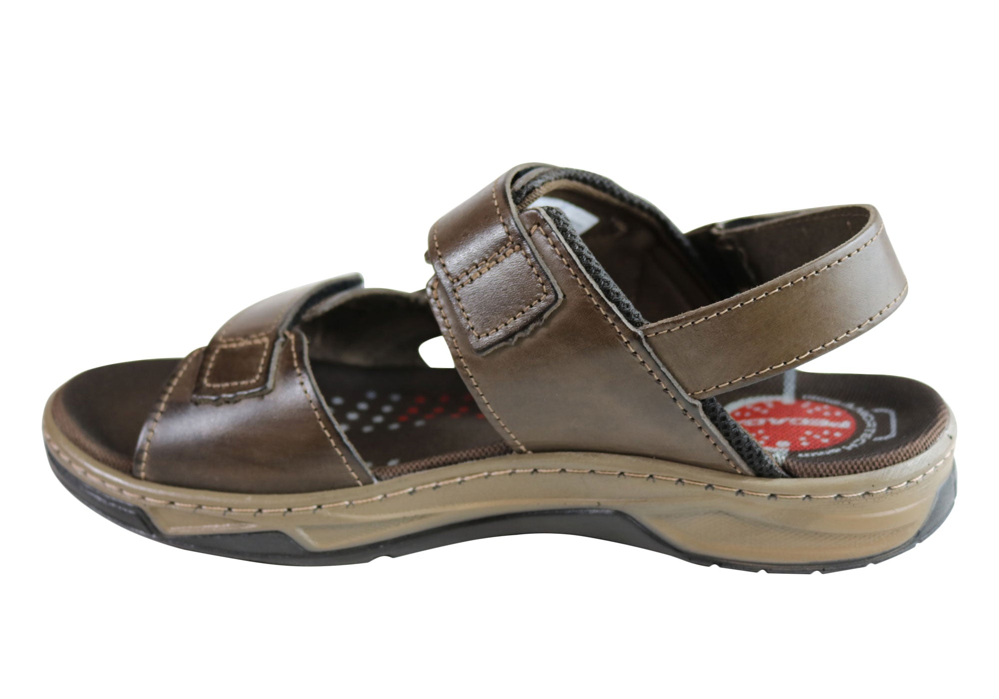 Jeff Men's Genuine Leather Comfortable Cushioned Sandals - Handmade in Brazil - Perfect for Beach, Vacation & Summer Outdoor Activities