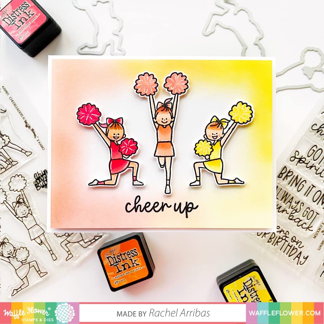 Cheer Up Sentiment Stamp Set by Cardmaker JJ Bolton - Handmade Waffle Flower Stamps for Greeting Cards, DIY Scrapbooking & Encouragement Gifts | Perfect for Card Making, Journaling & Crafting Projects