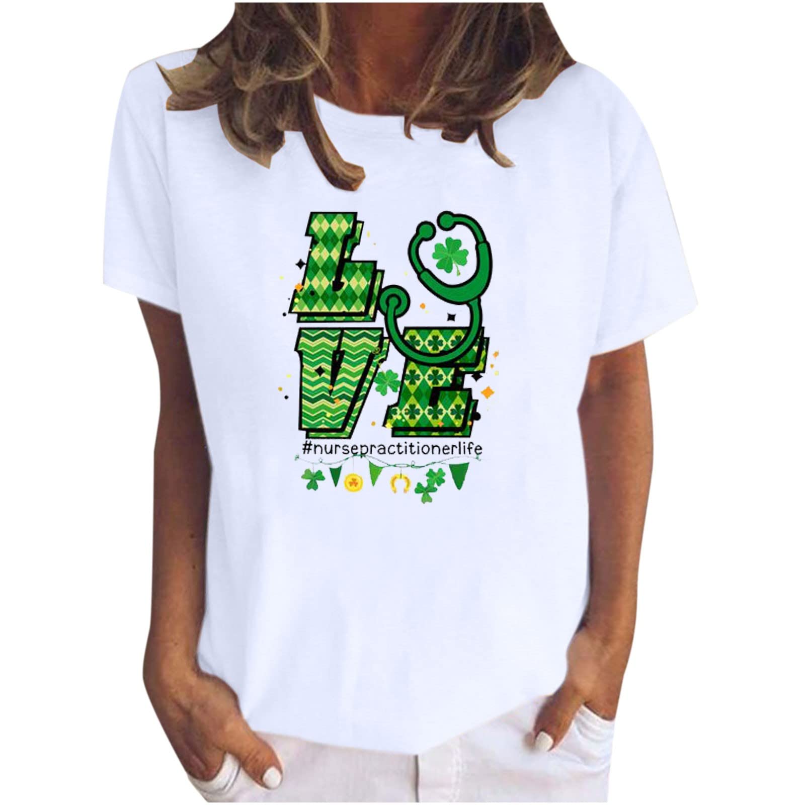 Funny St. Patrick's Day Shirts for Women - Short Sleeve Sexy Hoodie & Plus Size Tops | Perfect for Parties, Parades & Irish Themed Events