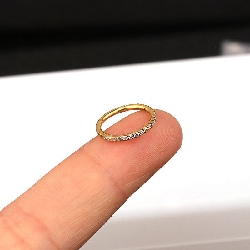 16G Gold Plated Cartilage Hoop Earrings for Women - 14K Gold Pave Studded Huggie Hoops - Perfect for Pierced Ears, Daily Wear & Special Occasions