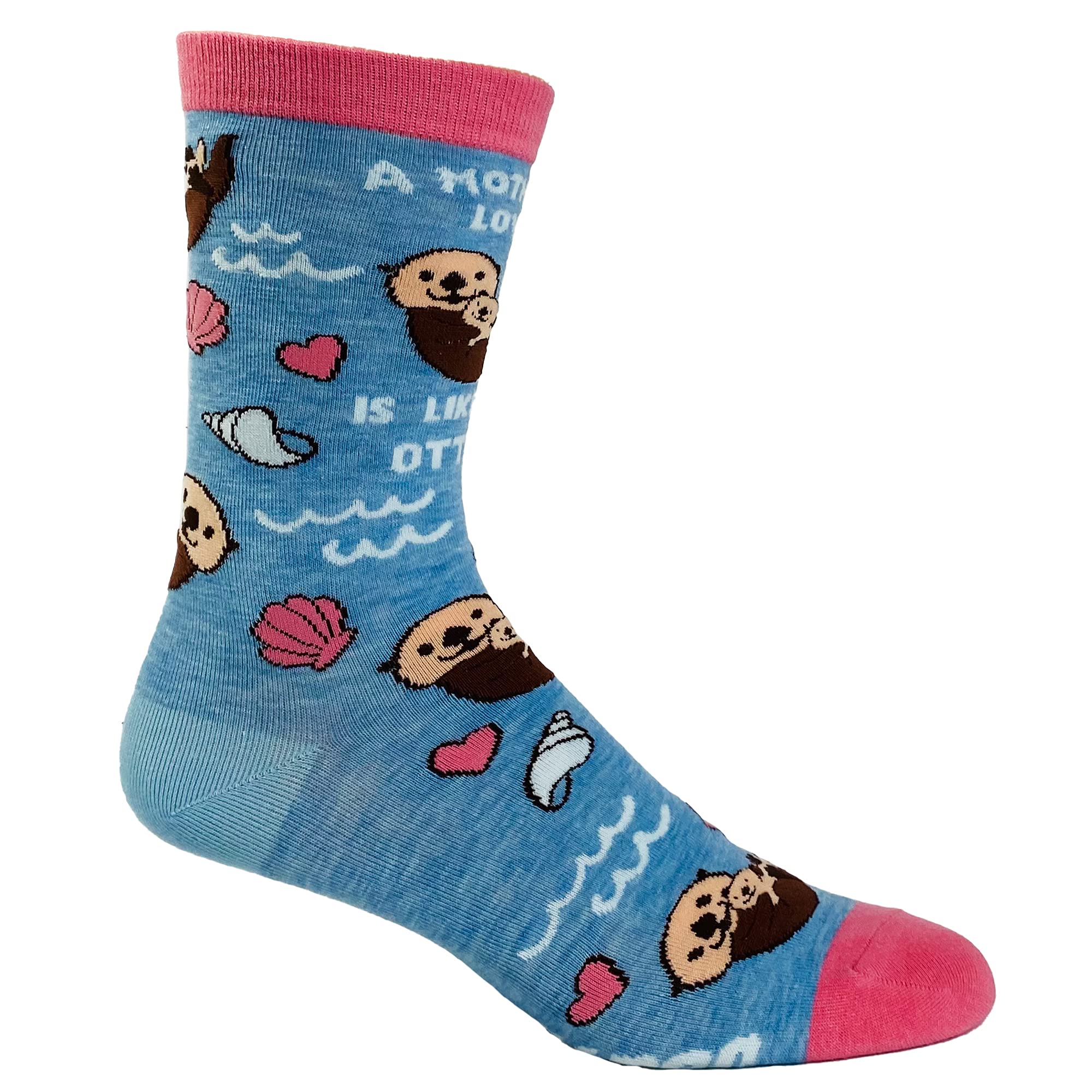 Funny Mother's Day Socks - Crazy Dog Women's 'A Mother's Love Is Like No Otter' Novelty Beach Socks | Perfect Gift for Mom, Ocean Lovers & Otter Enthusiasts | Great for Holidays, Birthdays & Relaxing at Home