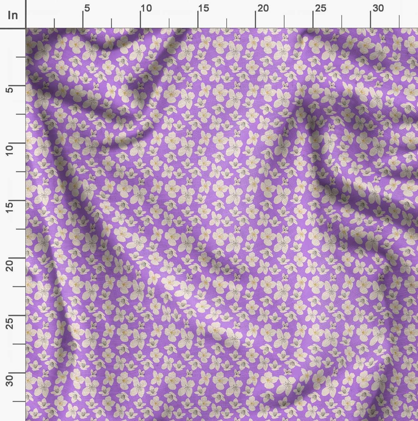Soimoi Moss Georgette Purple Fabric by The Yard - 42 Inch Wide Floral Printed Textile for Dresses, Curtains & DIY Crafts - Lightweight Cardamine Pattern Fabric for Sewing & Home Decor