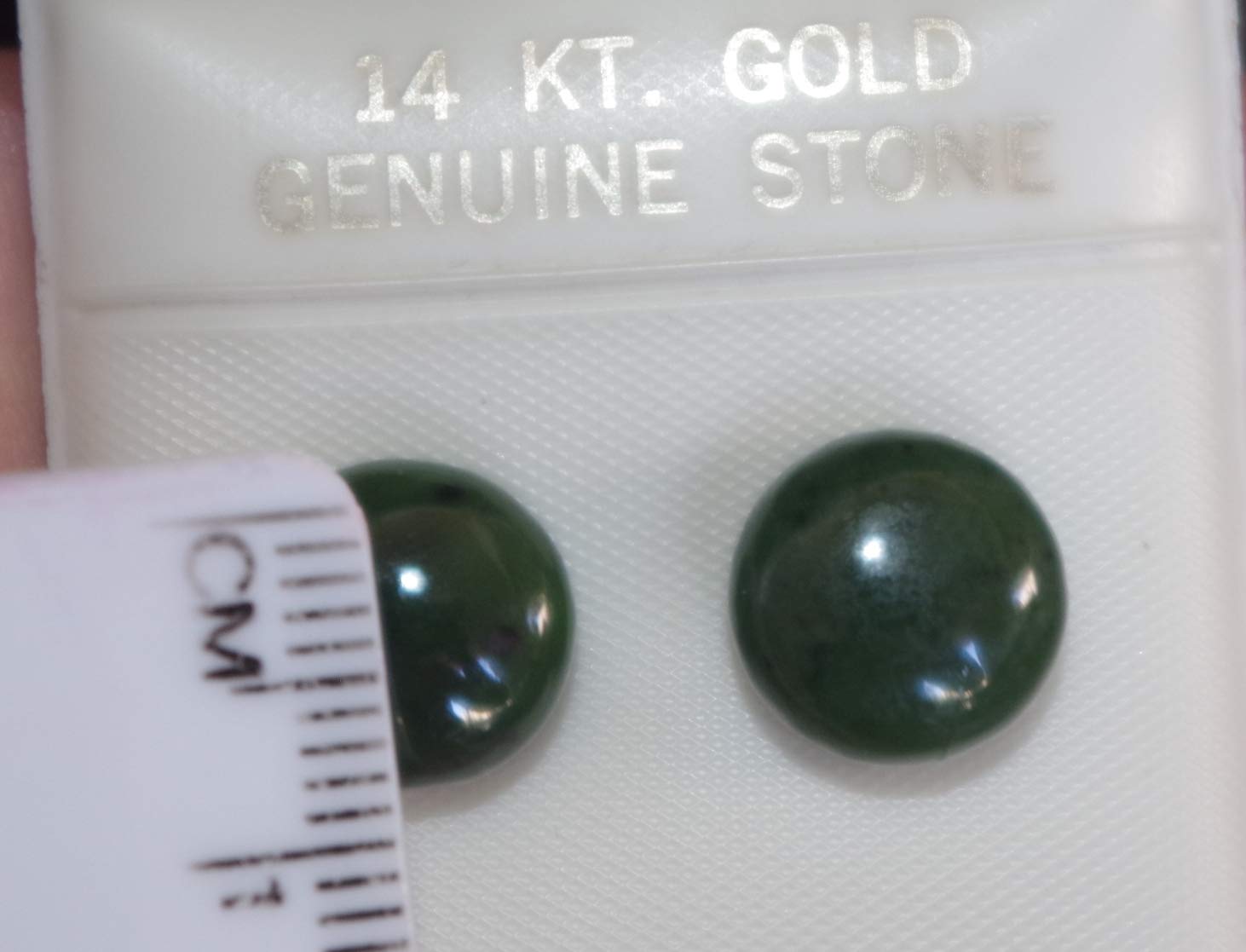 14K Solid Gold Green Jadeite Stud Earrings - 11MM Half Dome Round AA Quality for Women | Elegant Jewelry Gift for Birthday, Anniversary & Special Occasions