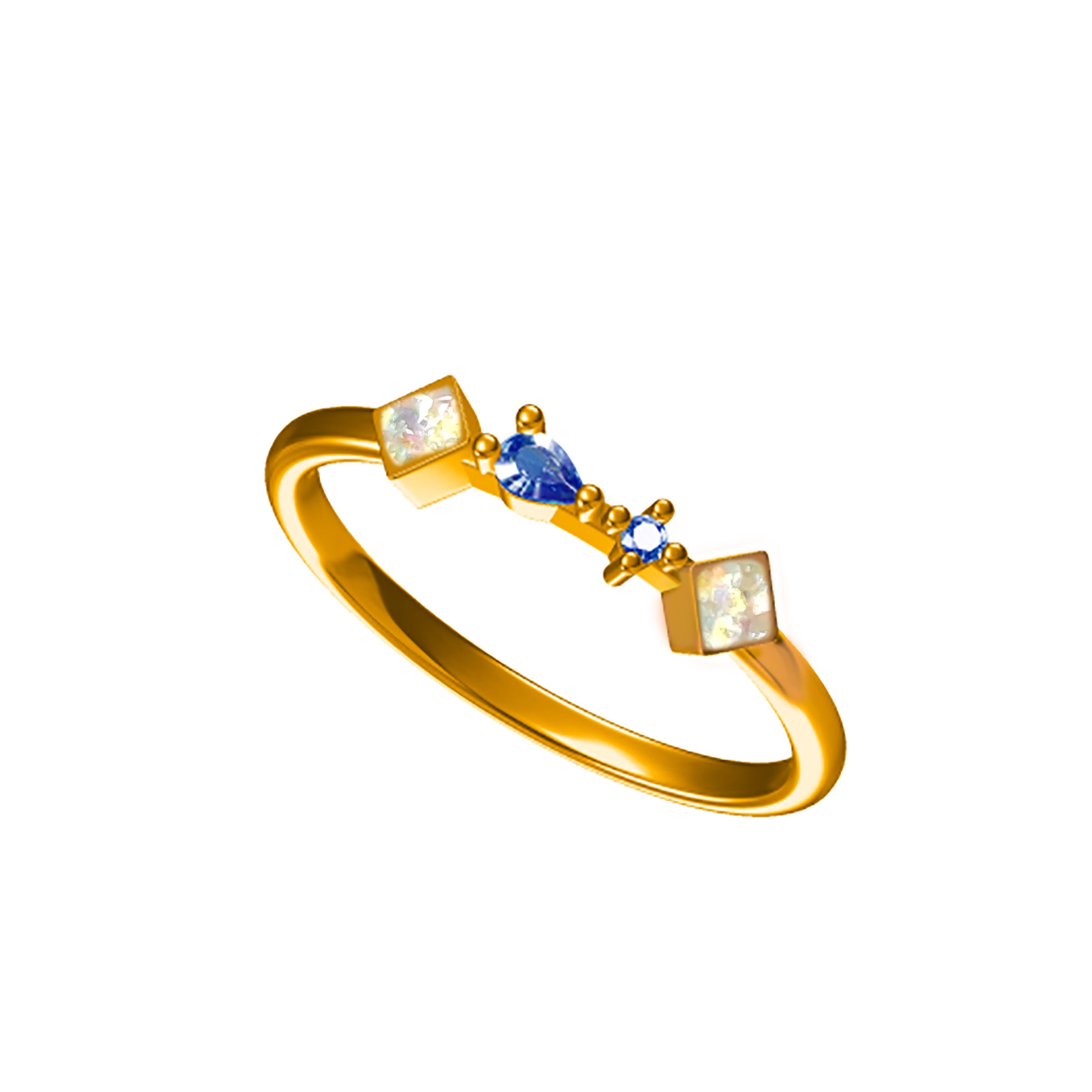 Starlit Whimsy Ashes Ring with Birthstone - Elegant Memorial Jewelry for Women, Perfect for Remembrance, Anniversaries & Special Occasions