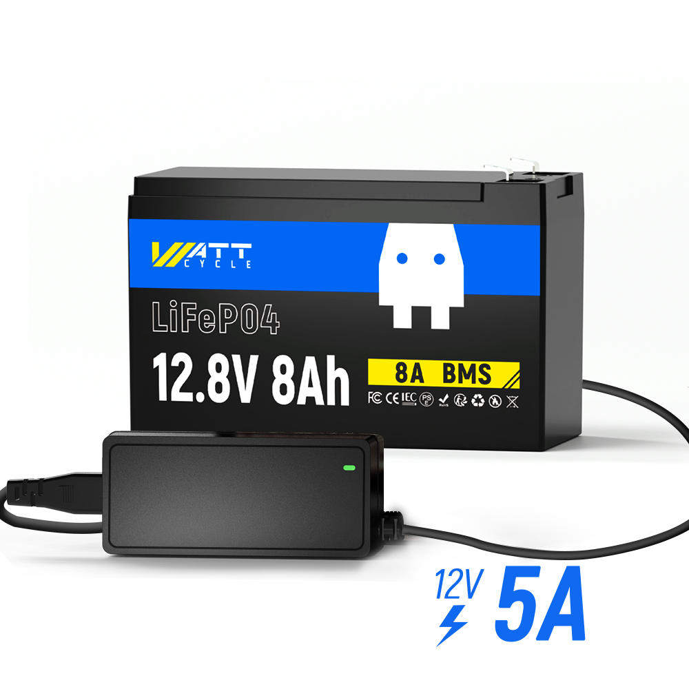 12V 8Ah LiFePO4 Rechargeable Battery - Long Lasting Lithium Iron Phosphate Battery for Solar Power, RV, Marine, and Outdoor Adventures - Perfect for Camping, Emergency Backup, and Off-Grid Applications