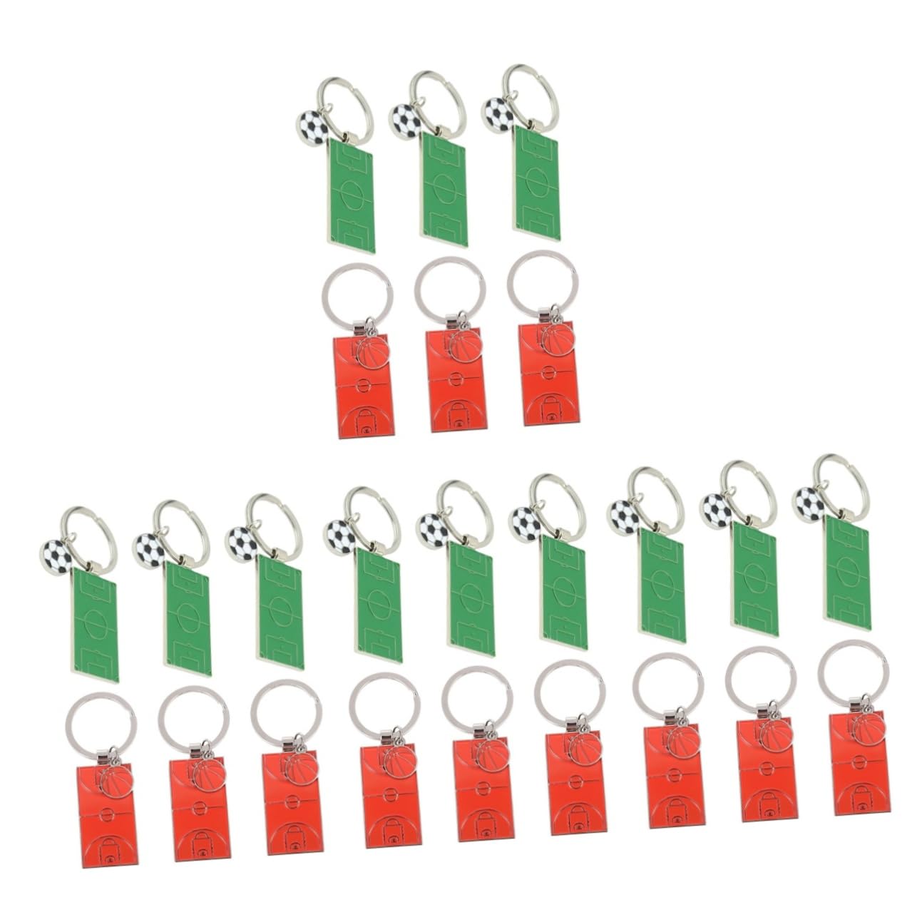 VALICLUD 24 Pcs Sports Keychain Set - Football & Basketball Key Rings for Fans - Durable Zinc Alloy Keychains - Perfect Gift for Sports Enthusiasts - Great for Game Days, Team Spirit & Everyday Carry