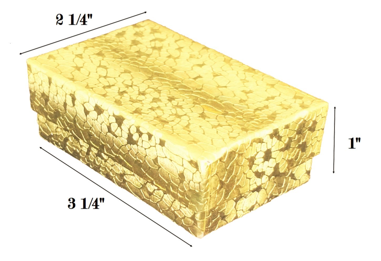 25 Gold Textured Jewelry Boxes 2.6x1.5x1 Inch for Rings & Earrings