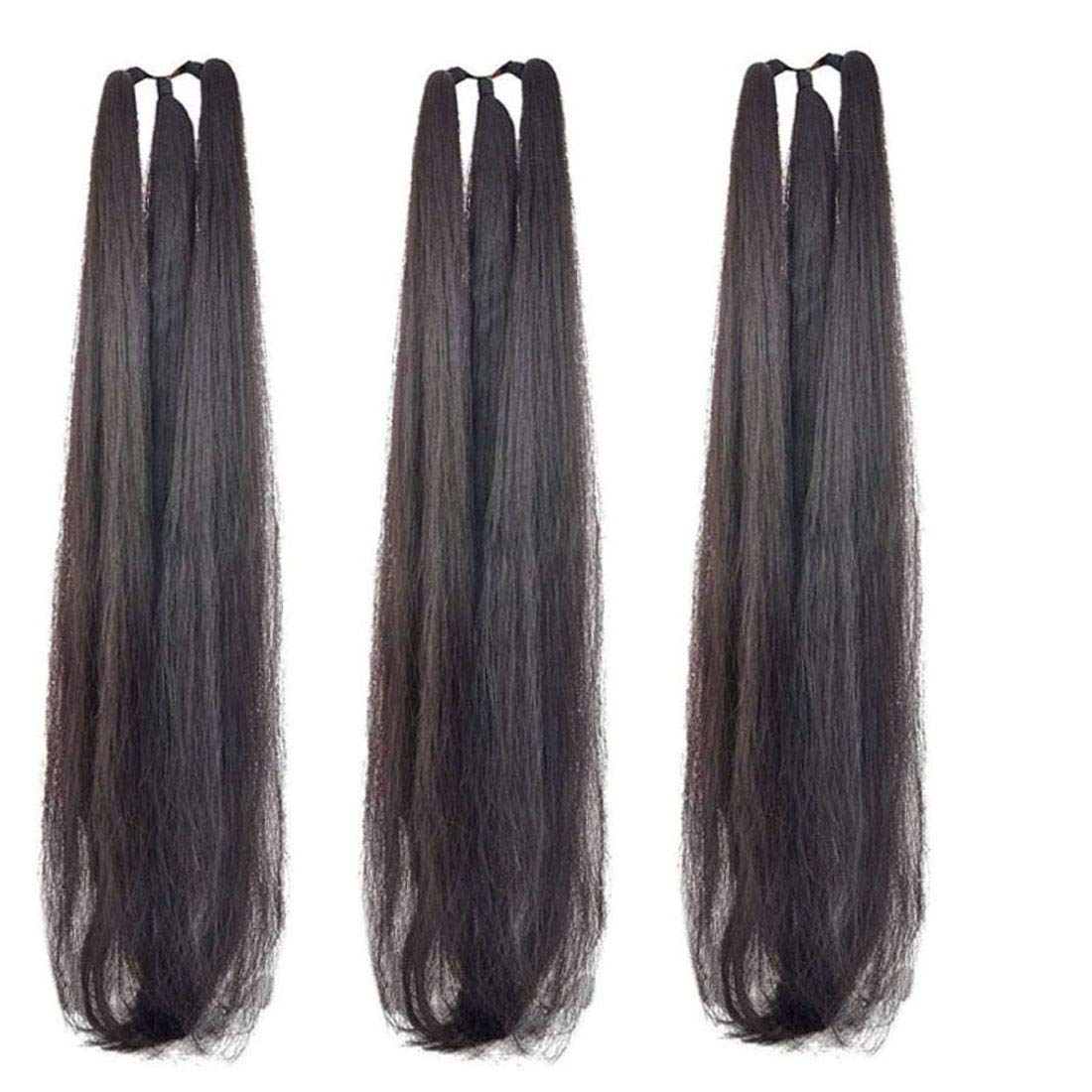 AROOMAN 3-Pack Stylish Hair Parandi Extensions - 42 Inch Braiding Hair for Festivals & Weddings (Black) | Perfect for Indian Bridal Hairstyles & Cultural Events