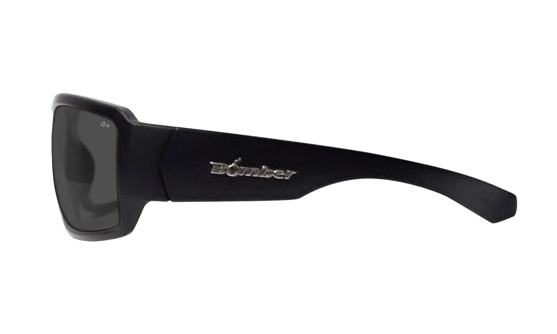 BOMBER Anti-Fog Safety Glasses for Men - Matte Black Frame with Smoke Tinted Lens, ANSI Z87.1 Certified, Non-Slip Foam Lining - Ideal for Construction, Woodworking, Outdoor Work & DIY Projects