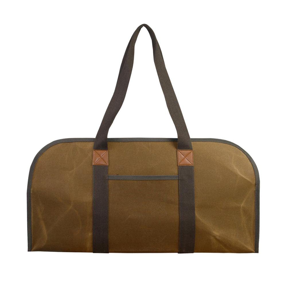 Durable Canvas Firewood Tote Bag - Portable Kindling Storage Holder & Firewood Carrier for Outdoor Camping, Fireplace, Wood Stove - Organizes Firewood Logs (Color: Brown) - Perfect for Backyard Bonfires, Hiking Trips & Cozy Winter Nights by the Fireplace