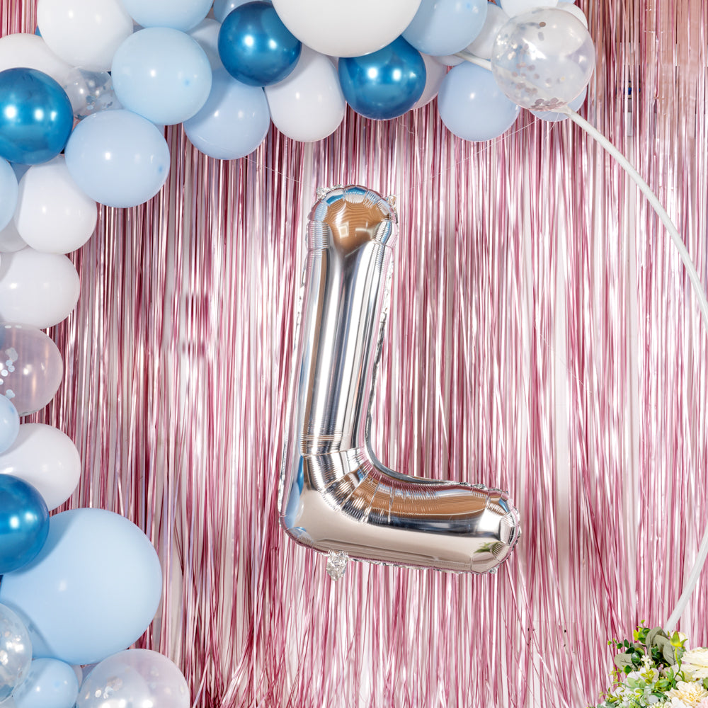 Balloonify Silver Mylar Letter L Balloon - 40 Inch Large Foil Alphabet Balloon for Birthday Party Decorations, Graduation, Baby Shower & Wedding Celebrations
