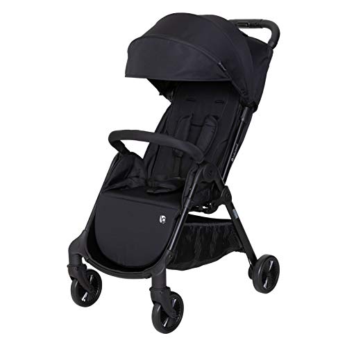 Baby Trend Gravity Fold Stroller - Lightweight Compact Travel Stroller with One-Hand Fold, Adjustable Canopy & Storage Basket, Black Stone | Perfect for Newborns to Toddlers, Air Travel, Shopping & Daily Walks