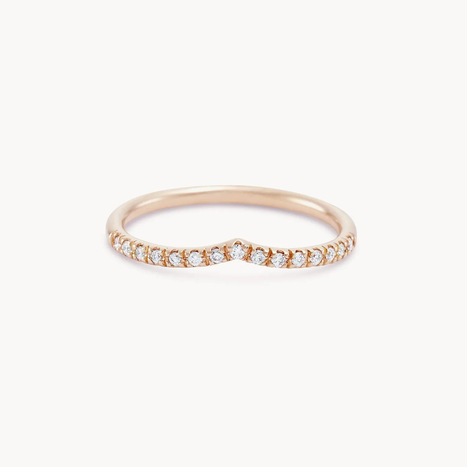 14K Rose Gold Eternity Band with White Diamonds - Elegant Wedding Ring for Women, Perfect for Anniversaries & Special Occasions
