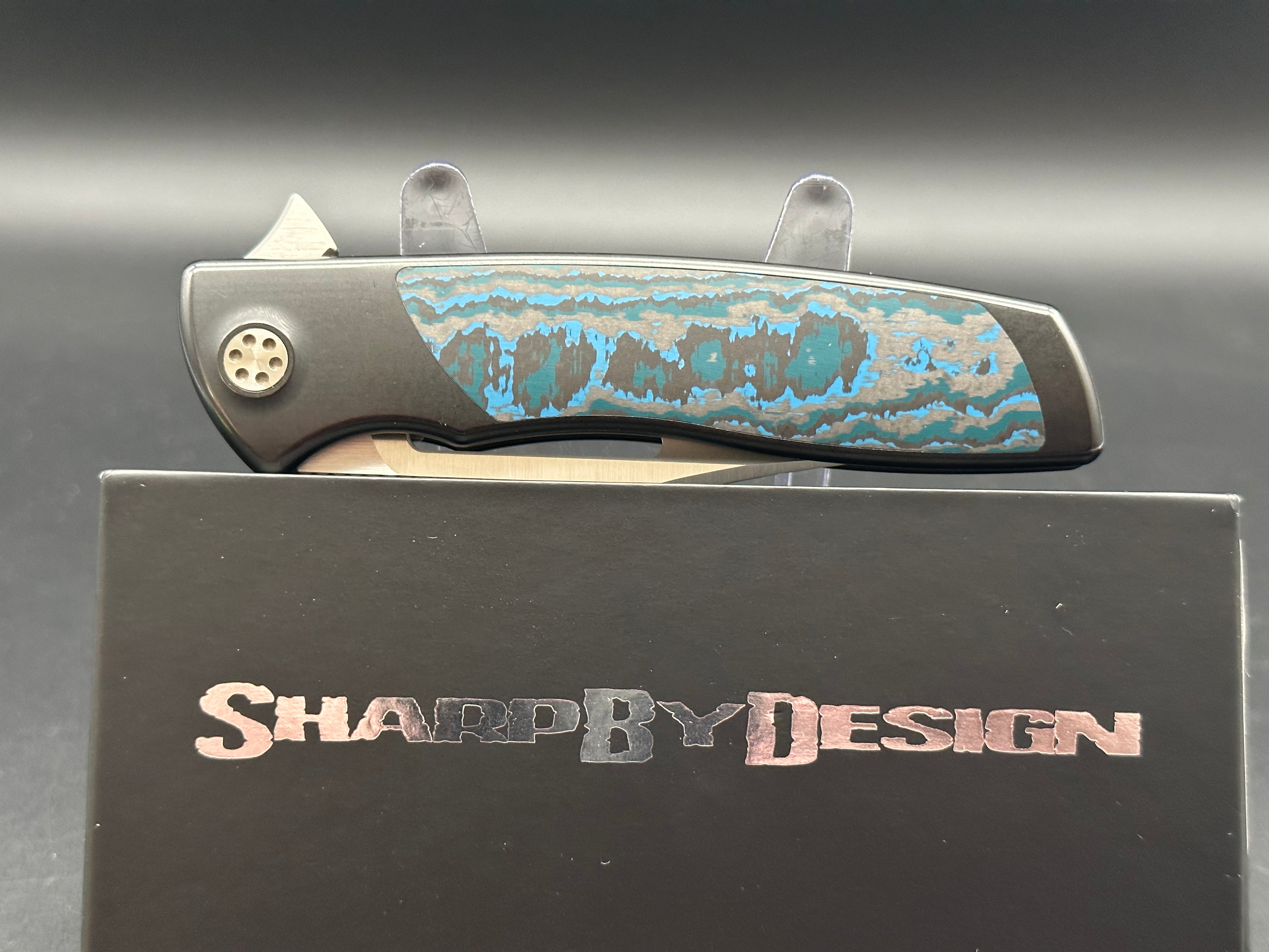 Sharp By Design Evo Typhoon Bowie Knife - Black PVD Coated with Arctic Frost Fat Carbon Inlay | Tactical Survival, Outdoor Camping & EDC Collection