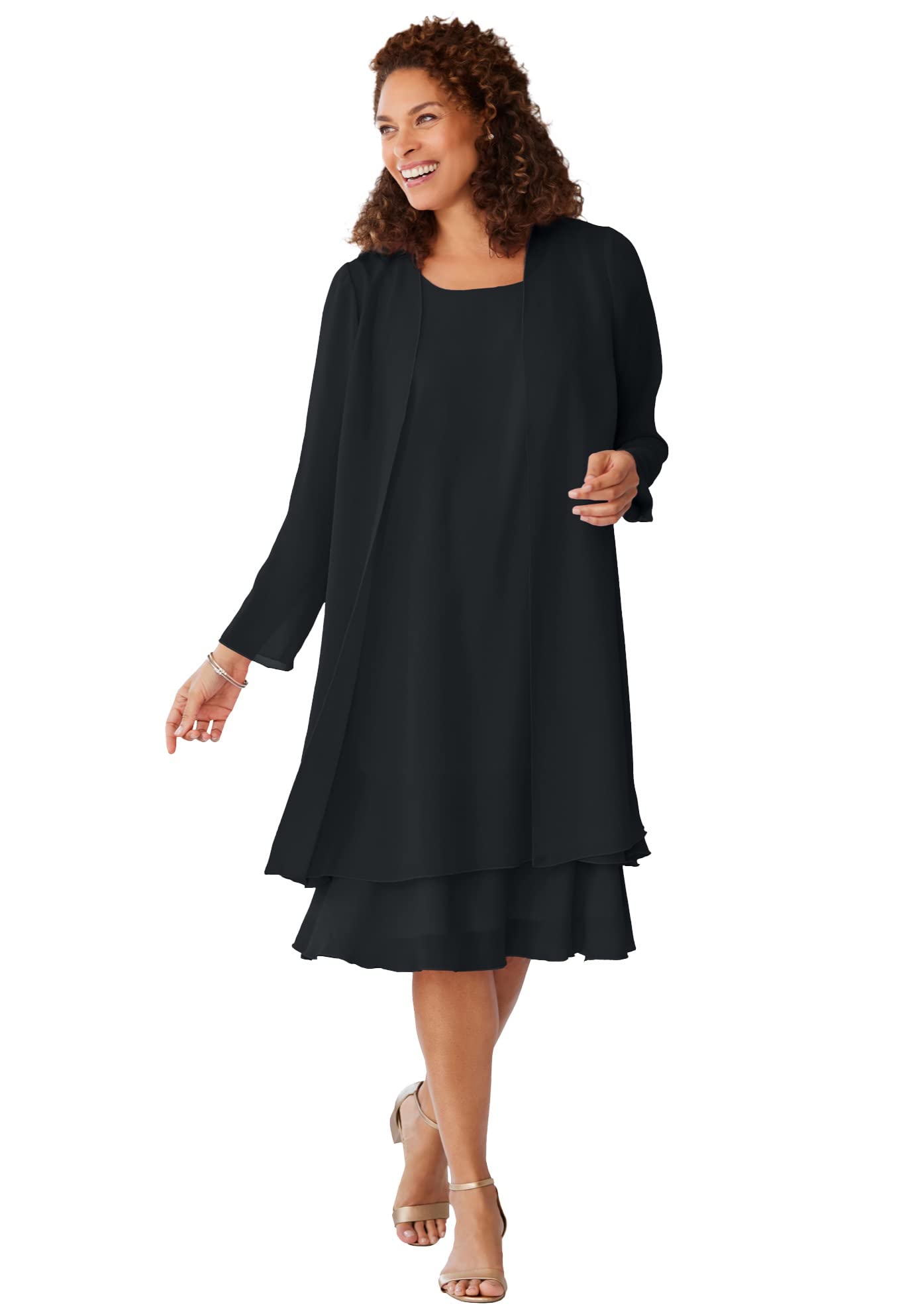 Woman Within Plus Size 2-Piece Jacket Dress for Women | Flattering Office Outfit & Special Occasion Wear