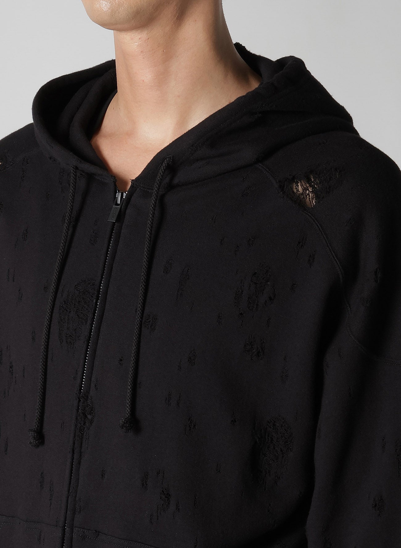 Damaged Lining Yoke Hoodie - Trendy Distressed Streetwear for Men & Women | Perfect for Casual Outfits, Layering & Urban Fashion