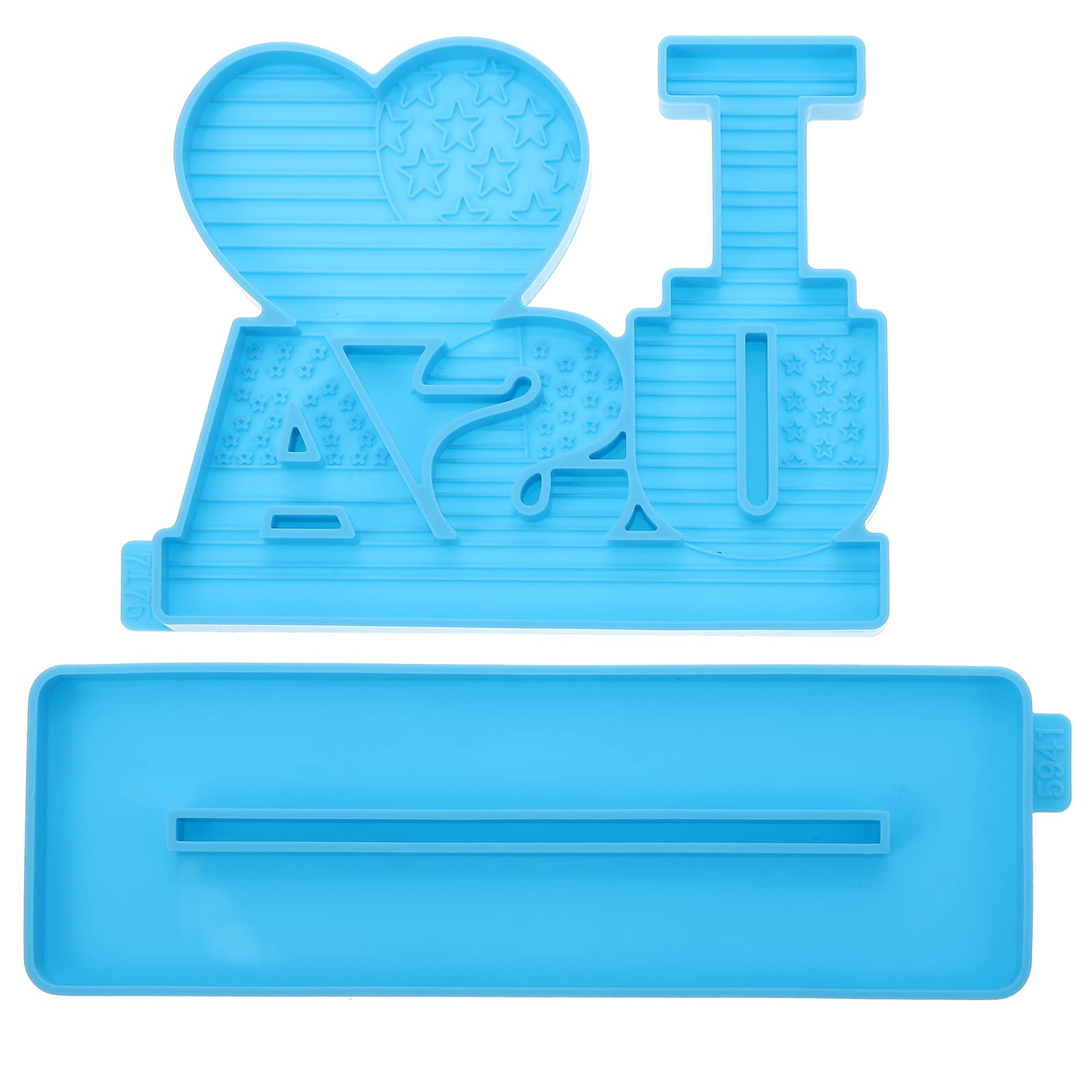 LUOZZY 2 Pack American Flag Silicone Molds for DIY Crafts - 4th of July Independence Day Baking, Resin, Soap Making - Patriotic Blue Silicone Molds for Cupcakes, Candles, and Home Decor