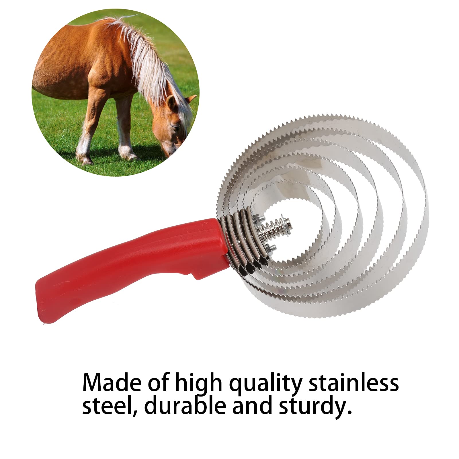 Premium Stainless Steel Livestock Grooming Brush - 6 Circle Cow & Horse Comb for Shedding & Hair Removal | Perfect for Equine Care, Cattle Grooming & Farm Animal Maintenance