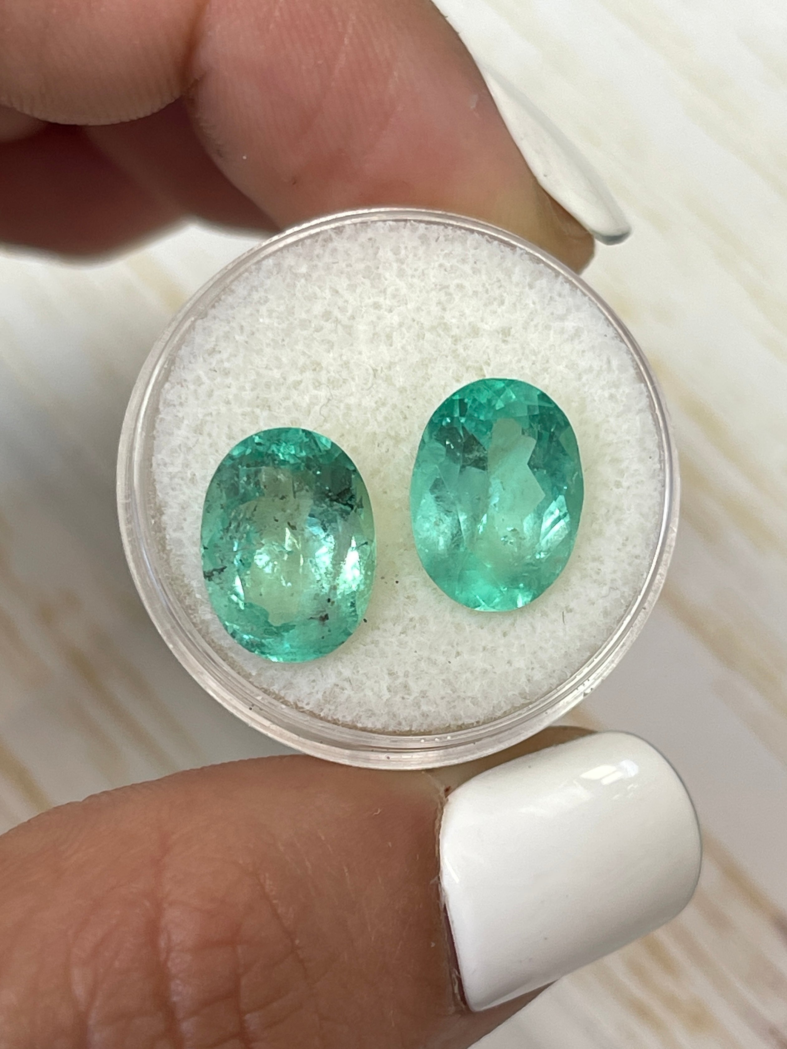 7.43tcw 12x9mm Matching Loose Colombian Emeralds Oval Cut Gemstones for Jewelry Making, Engagement Rings & Luxury Gifts