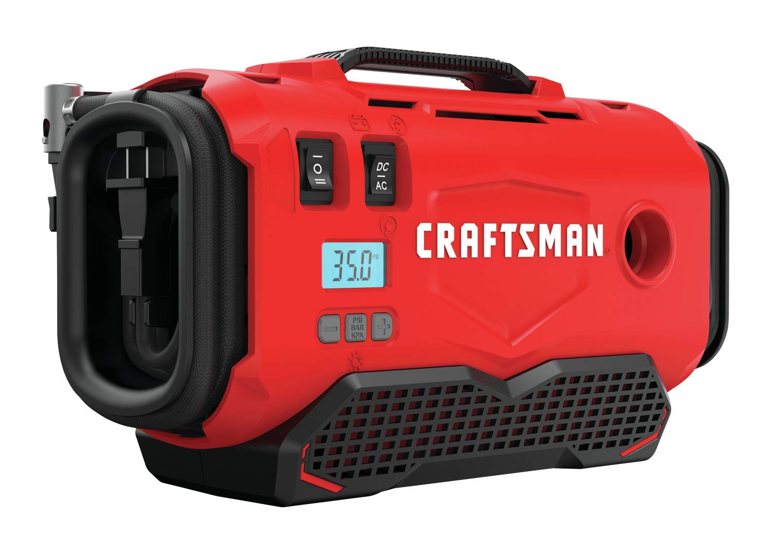 CRAFTSMAN V20 Cordless Air Inflator with Fast Charger - Portable Tire Pump for Cars, Bikes & Sports Equipment (Battery Sold Separately, Model CMCE520B & CMCB104) - Perfect for Road Trips, Camping and Emergency Tire Inflation
