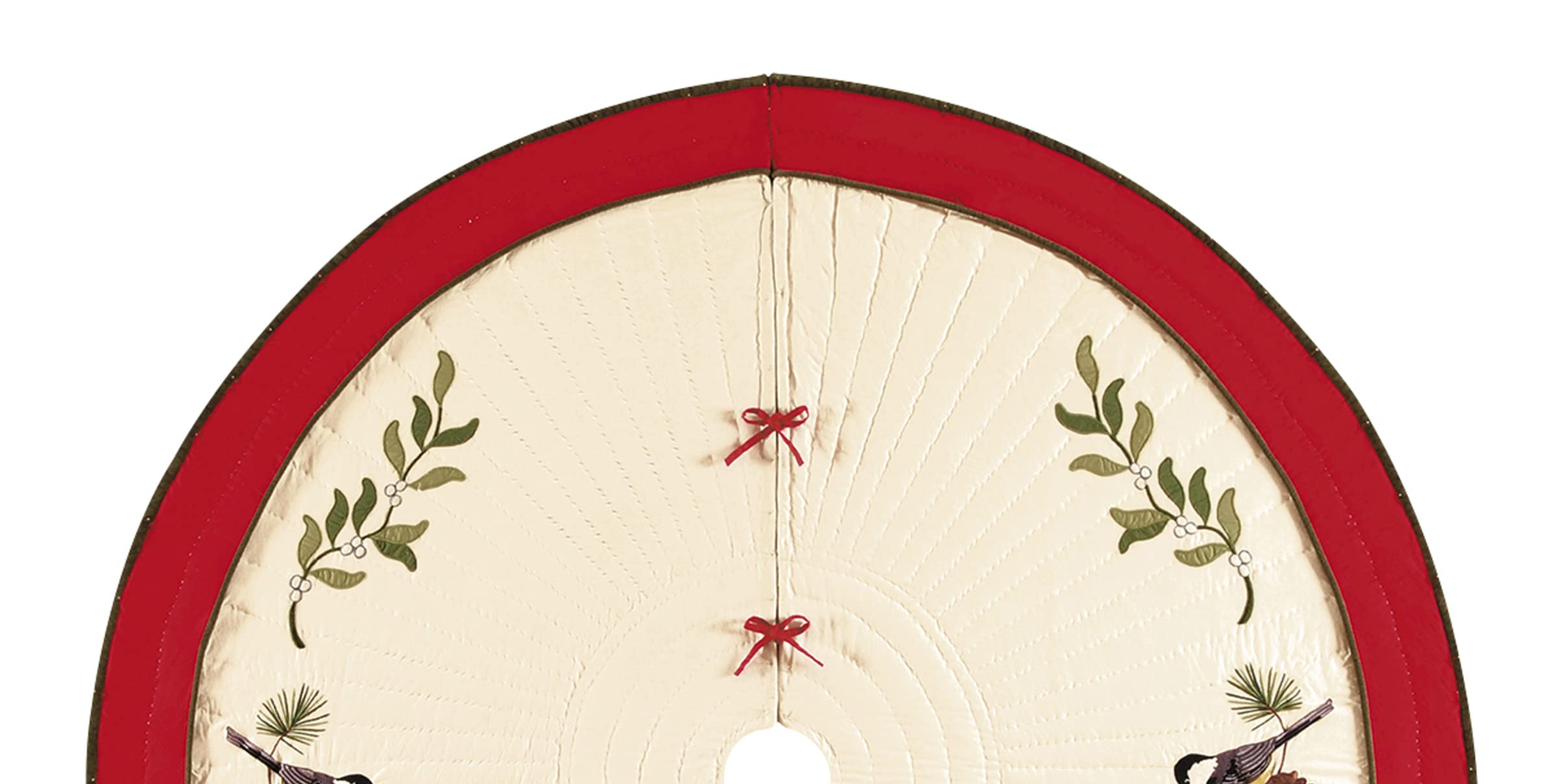 C&F Home Holiday Song Birds Red and Black Plaid Cotton Christmas Tree Skirt with Red Cardinals & Holly Leaf Wreath - 54 Inch Round Tree Skirt for Xmas Decorations - Perfect for Living Room, Fireplace & Holiday Party Decor