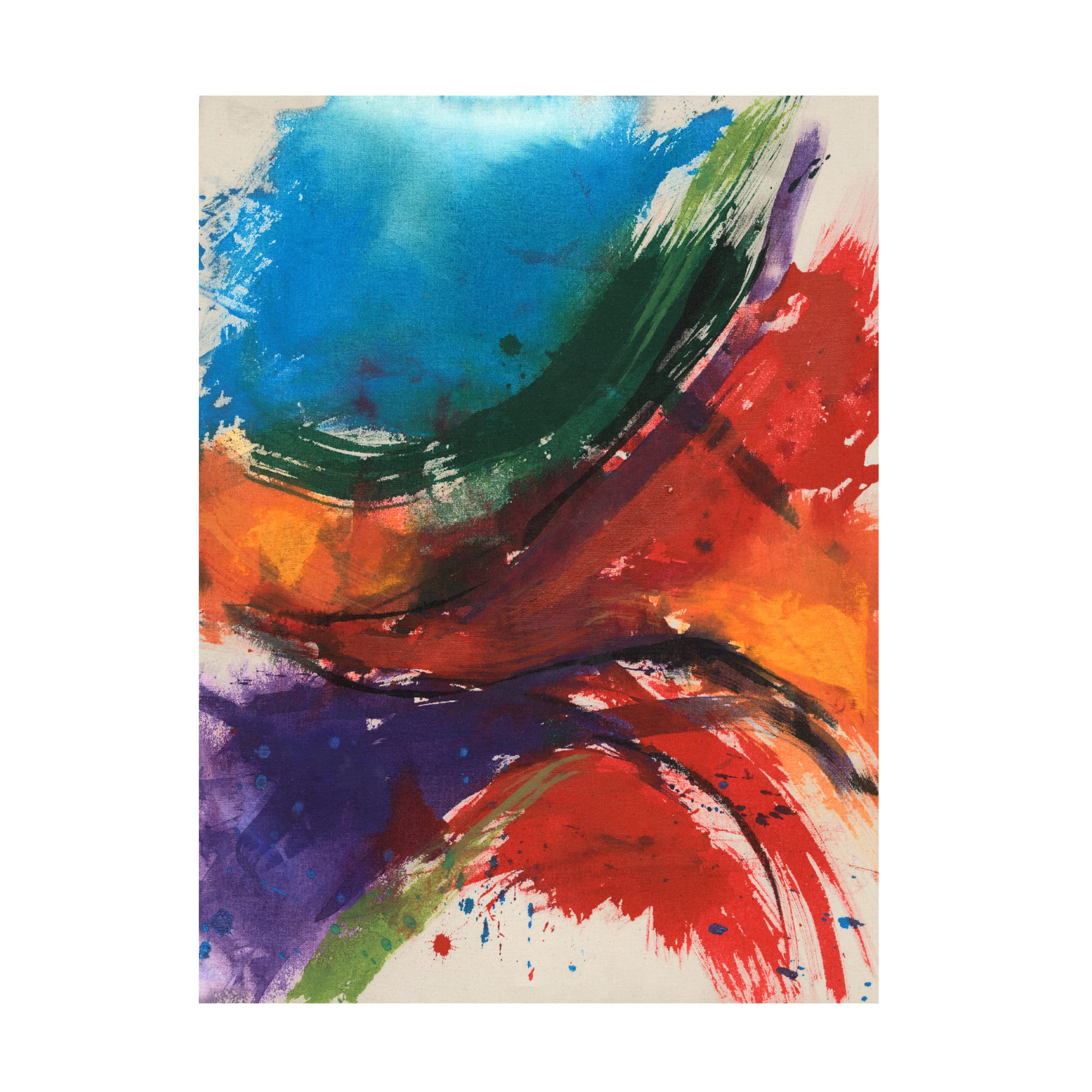Jennifer Goldberger 'Primary Splash I' Canvas Wall Art Print - Modern Abstract Painting for Living Room, Bedroom & Office Decor