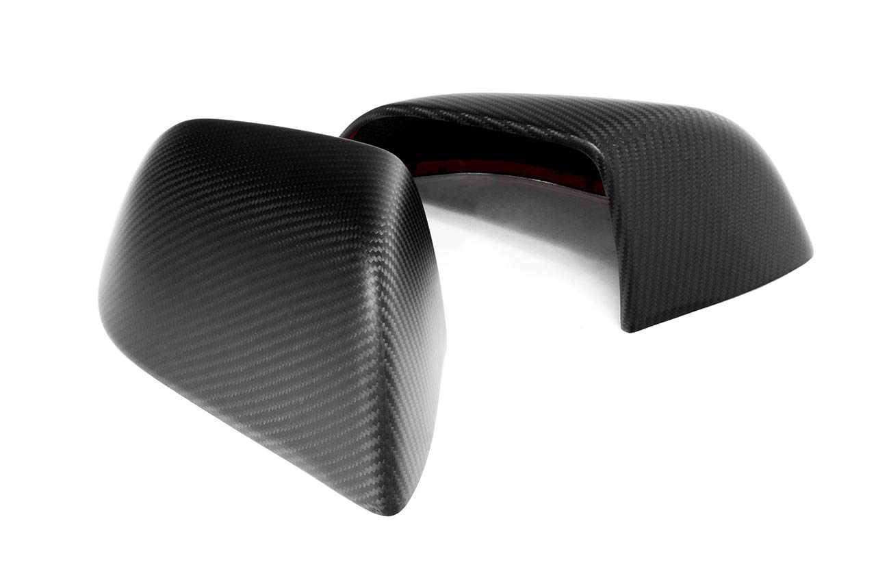 Tesla Model 3 Matte Carbon Fiber Side Mirror Covers - Lightweight & Durable Exterior Accessories for Enhanced Style & Protection - Perfect for Daily Driving & Car Shows