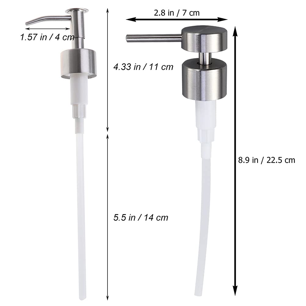 Totority 2-Pack Steel Lotion Dispenser Pump Bottle Caps - Replacement Nozzle Heads for Marble & Glass Bottles, Water Dispenser Accessories - Perfect for Bathroom, Kitchen, and Salon Use