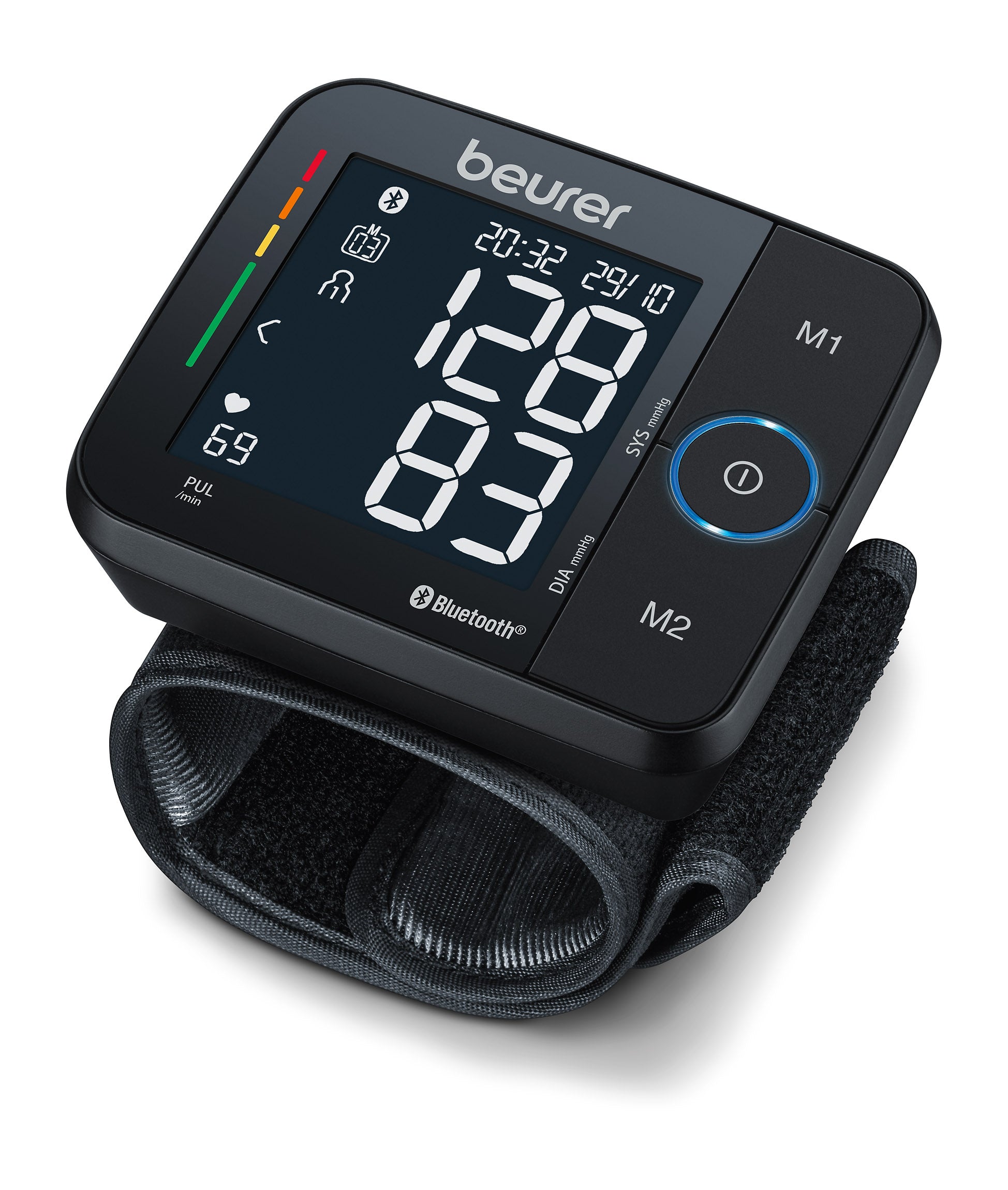 Beurer BC54 Bluetooth Wrist Blood Pressure Monitor - Accurate & Portable for Home Use, Travel, and Fitness Tracking