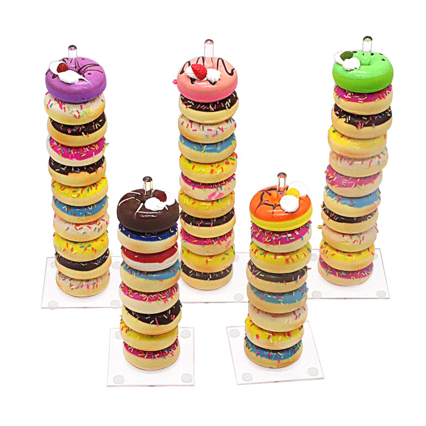 5-Piece Clear Acrylic Donut Stand Display Holder - Doughnut Tree for Birthday Parties, Weddings & Dessert Tables | Perfect for Bakery Displays, Candy Buffets & Sweet Treat Presentations