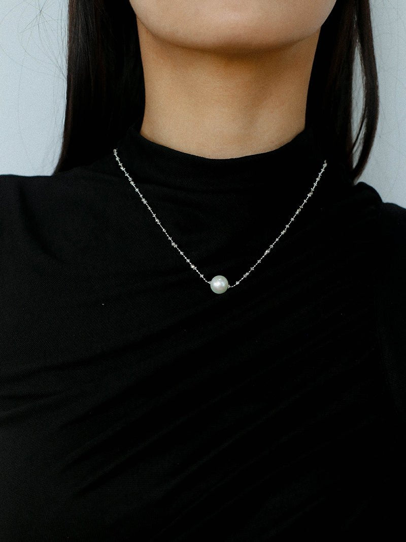 10-11mm Natural Freshwater Pearl Fairy Link Necklace - Elegant Jewelry for Women, Perfect for Weddings, Parties & Special Occasions