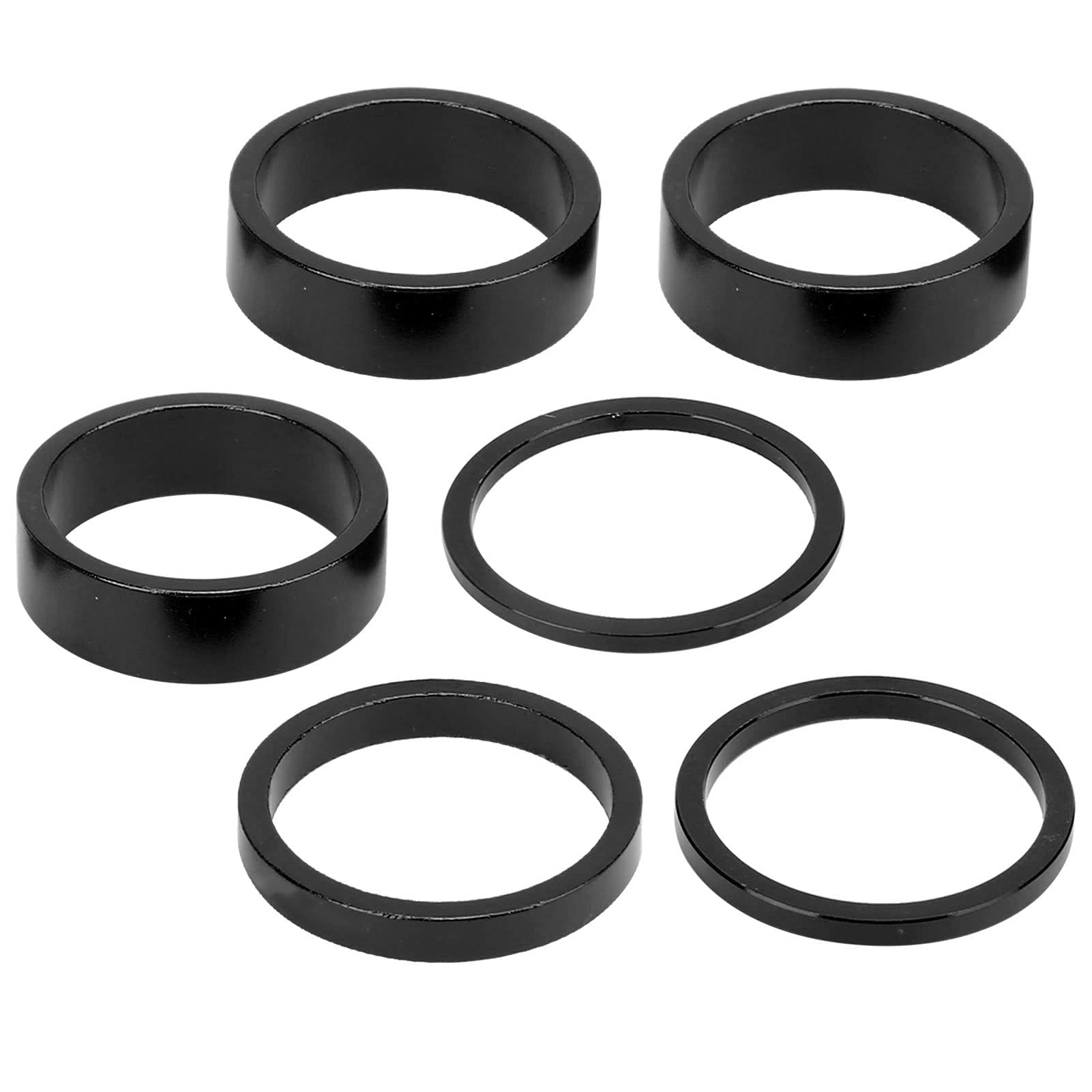 VGEBY 6Pcs Aluminum Alloy Bike Headset Spacers - Lightweight Handlebar Stem Spacers for Mountain Bikes & Road Bikes | Perfect for Bike Maintenance, Upgrades & Customization