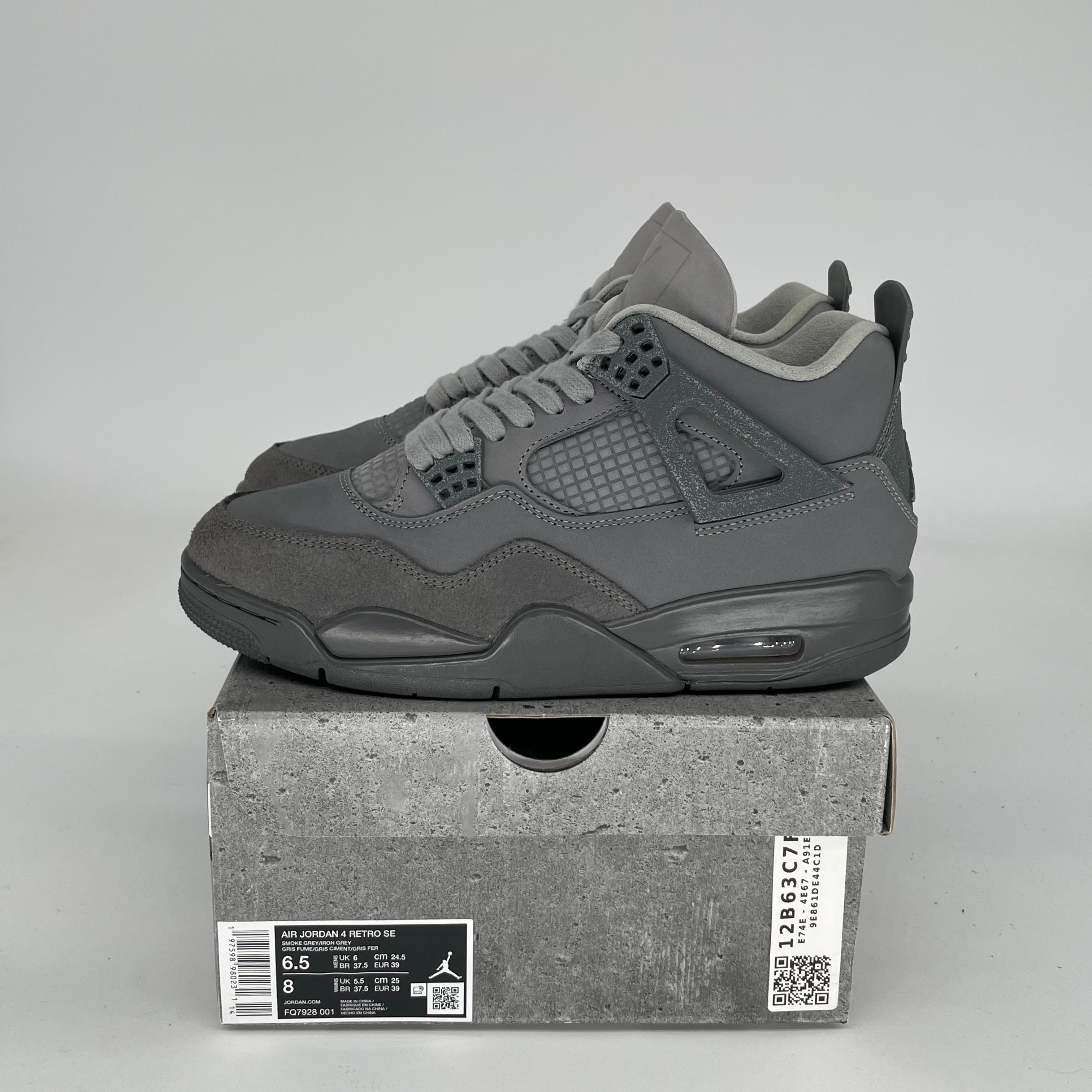 AIR JORDAN 4 RETRO 'WET CEMENT' Men's Basketball Shoes Size 6.5 - Style FQ7928-001 | Sneakers for Streetwear, Gym & Casual Outfits