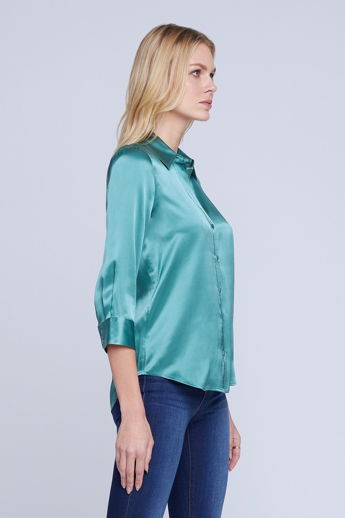 L'Agence Women's Dani 3/4 Sleeve Blouse - Elegant Flowy Top for Work, Office & Casual Outfits | Perfect for Business Attire, Date Night & Special Occasions