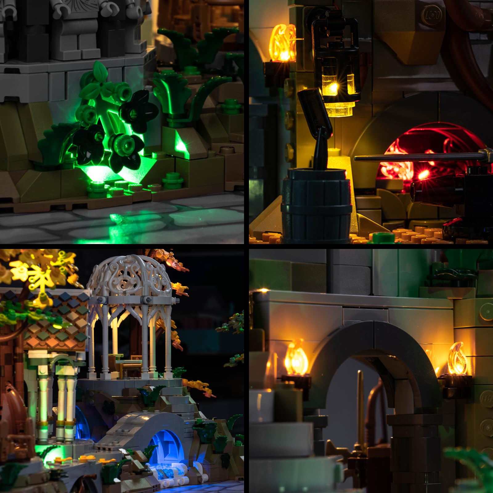 BrickBling LED Light Kit for Lego 10316 Rivendell Set - Compatible with Lord of The Rings Lego Building Blocks (Lights Only, No Model Included) - Perfect for Lego Display, Night Light & Home Decor