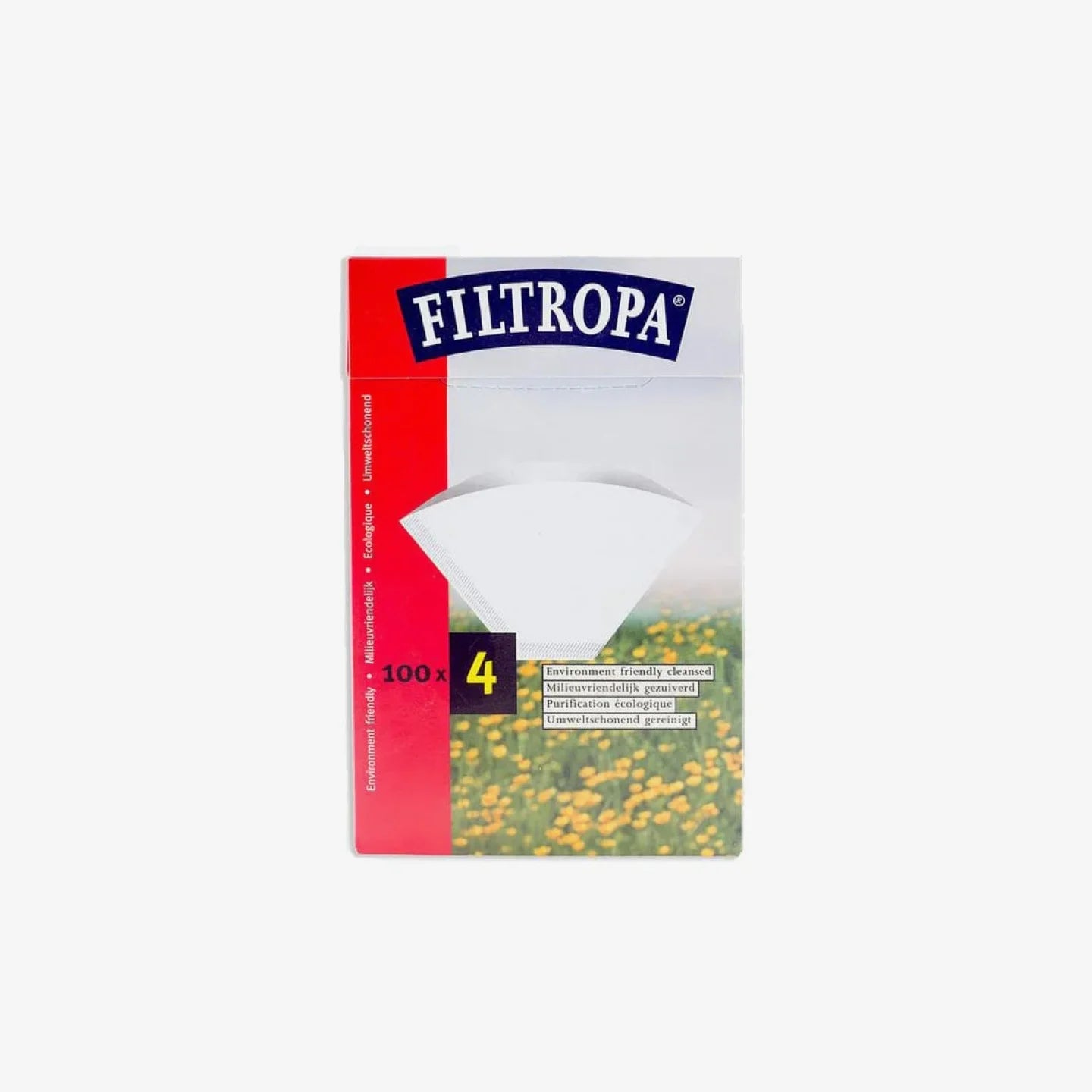 Premium Filtropa Coffee Filter Papers #4 Size - 100 Unbleached Natural Brown Filters for Drip Coffee Makers - Perfect for Home Brewing, Office Use & Camping