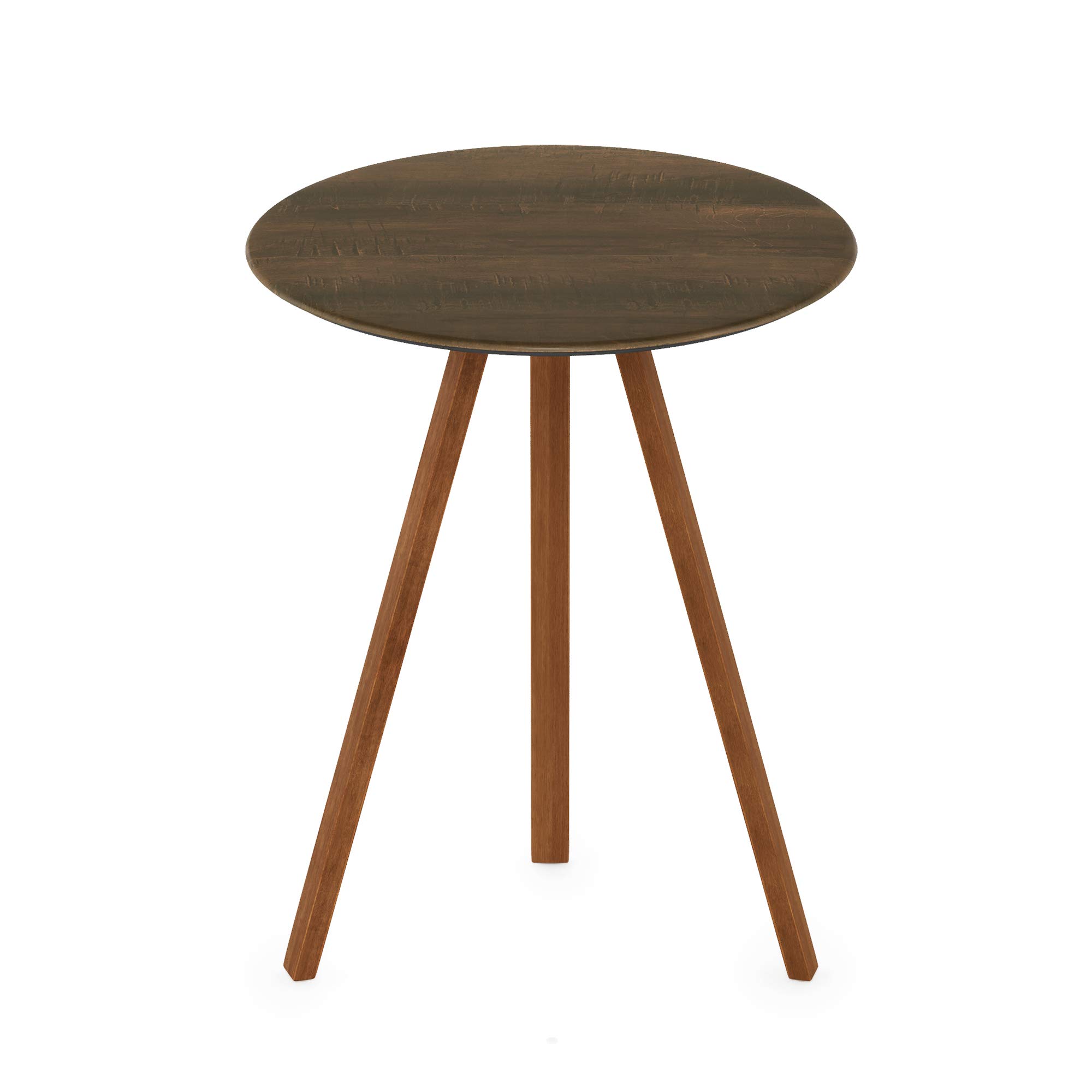 Furinno Redang 3-Leg Round Indoor Outdoor Patio Dining Table - Walnut Finish, Compact Coffee Table for Small Spaces, Perfect for Balcony, Garden & Picnic Use