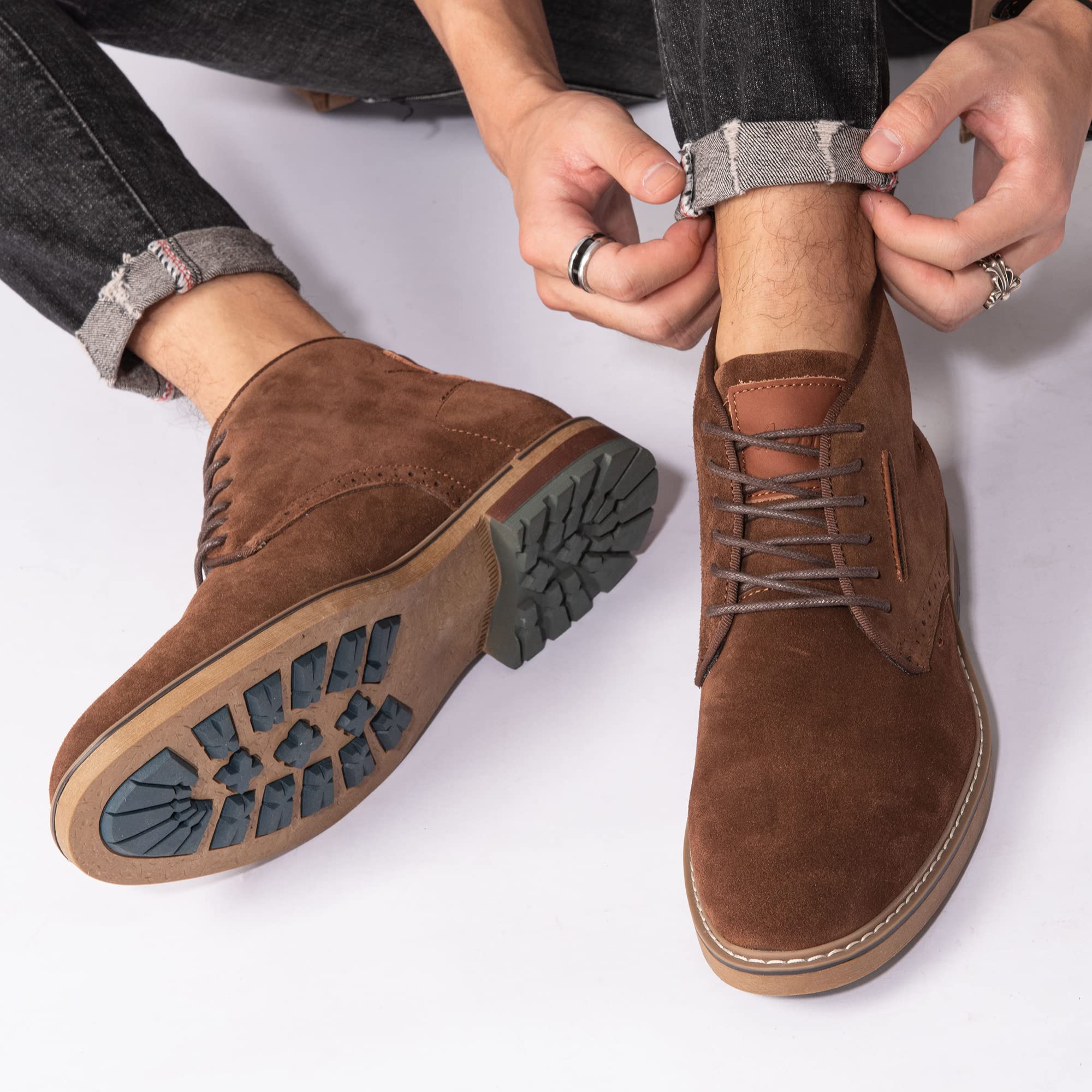 Arkbird Men's Leather Oxford Dress Boots - Stylish & Comfortable Formal Boots for Business, Office & Special Occasions