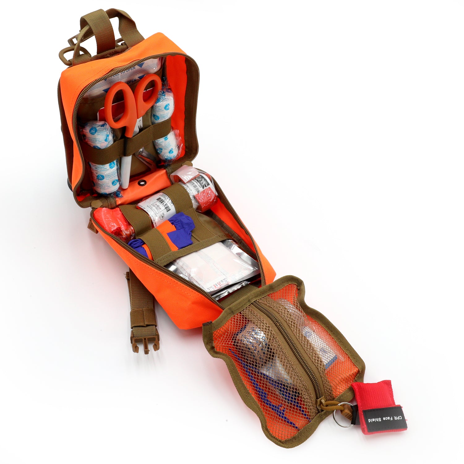 Desert Squadron MOLLE Trauma 2.0 Tactical Medical Pouch - First Aid Kit Organizer for Military, EMS & Outdoor Adventures