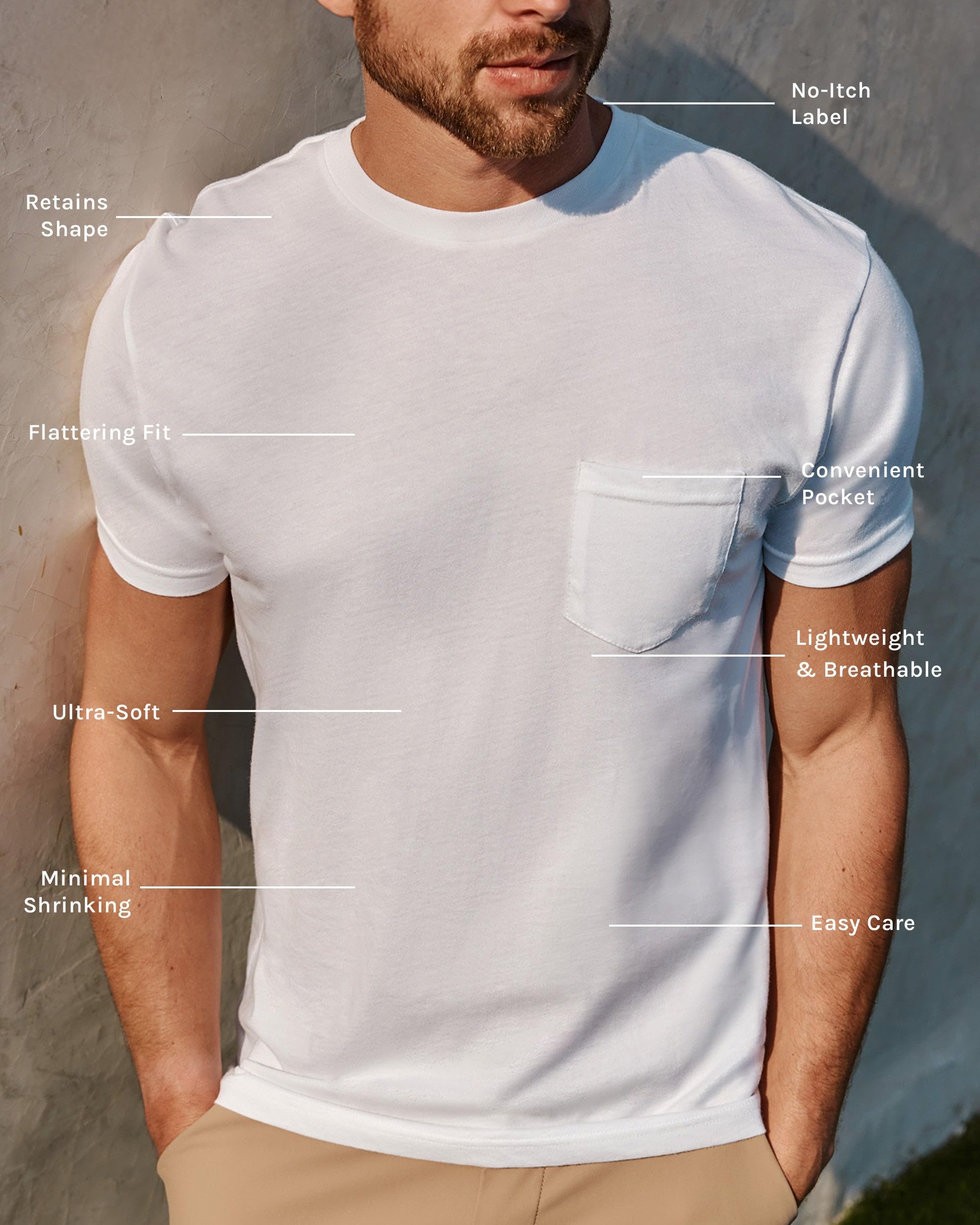 INTO THE AM Men's Pocket T-Shirts - Soft Fitted Short Sleeve Tee for Men (Sizes S-4XL) | Casual Wear, Everyday Comfort & Street Style Outfits